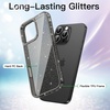 image:imageJETech Glitter Case for iPhone 16 Pro Max Clear  Sparkly Glitter Design Shockproof Protection Clear Back Stylish LookBlack Titanium