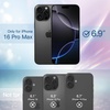 image:imageJETech Glitter Case for iPhone 16 Pro Max Clear  Sparkly Glitter Design Shockproof Protection Clear Back Stylish LookBlack Titanium