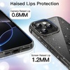 image:imageJETech Glitter Case for iPhone 16 Pro Max Clear  Sparkly Glitter Design Shockproof Protection Clear Back Stylish LookBlack Titanium