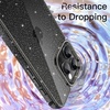 image:imageJETech Glitter Case for iPhone 16 Pro Max Clear  Sparkly Glitter Design Shockproof Protection Clear Back Stylish LookBlack Titanium