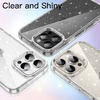 image:imageJETech Glitter Case for iPhone 16 Pro Max Clear  Sparkly Glitter Design Shockproof Protection Clear Back Stylish LookClear