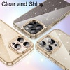 image:imageJETech Glitter Case for iPhone 16 Pro Max Clear  Sparkly Glitter Design Shockproof Protection Clear Back Stylish LookDesert Titanium