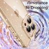 image:imageJETech Glitter Case for iPhone 16 Pro Max Clear  Sparkly Glitter Design Shockproof Protection Clear Back Stylish LookDesert Titanium