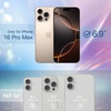 image:imageJETech Glitter Case for iPhone 16 Pro Max Clear  Sparkly Glitter Design Shockproof Protection Clear Back Stylish LookDesert Titanium