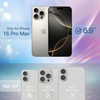 image:imageJETech Glitter Case for iPhone 16 Pro Max Clear  Sparkly Glitter Design Shockproof Protection Clear Back Stylish LookNatural Titanium