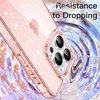 image:imageJETech Glitter Case for iPhone 16 Pro Max Clear  Sparkly Glitter Design Shockproof Protection Clear Back Stylish LookPink