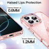 image:imageJETech Glitter Case for iPhone 16 Pro Max Clear  Sparkly Glitter Design Shockproof Protection Clear Back Stylish LookPink