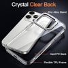 image:imageJETech Kickstand Case for iPhone 15 Pro Max Clear  Builtin Camera Ring Stand AntiYellowing Clear Back Shockproof Bumper AntiScratch ProtectionClear