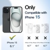 image:imageJETech Magnetic Case for iPhone 15 Pink  Compatible with MagSafe Solid Color Matte TPU Frame Clear Back Shockproof BumperBlack
