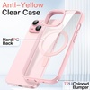 image:imageJETech Magnetic Case for iPhone 15 Pink  Compatible with MagSafe Solid Color Matte TPU Frame Clear Back Shockproof BumperPink
