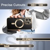 image:imageJETech Magnetic Case for iPhone 15 Pro 61Inch Compatible with MagSafe Camera Lens Full Protection Shockproof Soft TPU Electroplated Phone Cover Natural TitaniumBlack Titanium