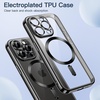 image:imageJETech Magnetic Case for iPhone 15 Pro Gold  Compatible with MagSafe Camera Lens Protection Electroplated TPU Frame Shockproof ProtectionBlack