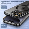 image:imageJETech Magnetic Case for iPhone 15 Pro Gold  Compatible with MagSafe Camera Lens Protection Electroplated TPU Frame Shockproof ProtectionBlack