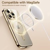 image:imageJETech Magnetic Case for iPhone 15 Pro Gold  Compatible with MagSafe Camera Lens Protection Electroplated TPU Frame Shockproof ProtectionGold