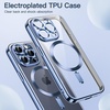 image:imageJETech Magnetic Case for iPhone 15 Pro Gold  Compatible with MagSafe Camera Lens Protection Electroplated TPU Frame Shockproof ProtectionSierra Blue