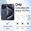 image:imageJETech Magnetic Case for iPhone 15 Pro Natural Titanium  Compatible with MagSafe Solid Color Matte TPU Frame Clear Back Shockproof BumperBlue Titanium