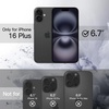 image:imageJETech Magnetic Case for iPhone 16 Plus Ultramarine  Compatible with MagSafe Solid Color Matte TPU Frame Clear Back Shockproof BumperBlack