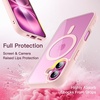 image:imageJETech Magnetic Case for iPhone 16 Plus Ultramarine  Compatible with MagSafe Solid Color Matte TPU Frame Clear Back Shockproof BumperLight Pink