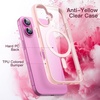 image:imageJETech Magnetic Case for iPhone 16 Plus Ultramarine  Compatible with MagSafe Solid Color Matte TPU Frame Clear Back Shockproof BumperLight Pink