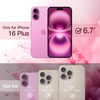 image:imageJETech Magnetic Case for iPhone 16 Plus Ultramarine  Compatible with MagSafe Solid Color Matte TPU Frame Clear Back Shockproof BumperLight Pink