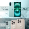 image:imageJETech Magnetic Case for iPhone 16 Plus Ultramarine  Compatible with MagSafe Solid Color Matte TPU Frame Clear Back Shockproof BumperTeal