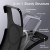 image:imageJETech Magnetic Silicone Case for iPhone 15 Pro Black  Compatible with MagSafe Silky Soft Touch Full Camera Lens Protection Shock Absorbing Phone CoverBlack