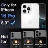 image:imageJETech Shatterproof Screen Protector for iPhone 15 Pro 3Pack  9H Tempered Glass Military Grade Film Easy Installation Tool HD Clear CaseFriendlyiPhone 16 Pro