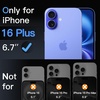 image:imageJETech Shatterproof Screen Protector for iPhone 15 Pro 3Pack  9H Tempered Glass Military Grade Film Easy Installation Tool HD Clear CaseFriendlyiPhone 16 Plus