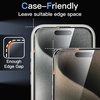 image:imageJETech Shatterproof Screen Protector for iPhone 15 Pro 3Pack  9H Tempered Glass Military Grade Film Easy Installation Tool HD Clear CaseFriendlyiPhone 15 Pro