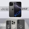 image:imageJETech Silicone Case for iPhone 16 Pro Max Black  Silky Soft Touch Shockproof Protection Scratch Resistant Microfiber LiningBlack