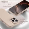 image:imageJETech Silicone Case for iPhone 16 Pro Max Black  Silky Soft Touch Shockproof Protection Scratch Resistant Microfiber LiningDesert Titanium