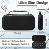 image:imageJETech Slim Carrying Case for Nintendo Switch 2 Black  Hard Shell Portable Travel Bag with 10 Game Card Slots AntiScratch Protection Lightweight