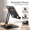 image:imageJETech Swivel Tablet Stand for 413 Tablets and Phones Silver  Adjustable Swivel Desktop Holder Foldable Cradle for iPadiPad AirProMini Galaxy Tab A11S11 etcBlack