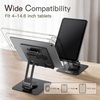 image:imageJETech Swivel Tablet Stand for 413 Tablets and Phones Silver  Adjustable Swivel Desktop Holder Foldable Cradle for iPadiPad AirProMini Galaxy Tab A11S11 etcBlack