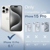image:imageJETech Ultra Slim Case for iPhone 15 Pro Natural Titanium  Camera Lens Protection Lightweight Matte Finish Minimalist Hard PP Material Cover Supports Wireless ChargingFrosted Clear