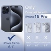 image:imageJETech Ultra Slim Case for iPhone 15 Pro Natural Titanium  Camera Lens Protection Lightweight Matte Finish Minimalist Hard PP Material Cover Supports Wireless ChargingBlue Titanium