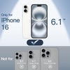 image:imageJETech Ultra Slim Case for iPhone 16 Black  Camera Lens Protection Lightweight Matte Finish Minimalist Hard PP Material Cover Supports Wireless ChargingFrosted Clear