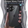 image:imageJETech Wavy Case for iPhone 16 Plus Pink  Cute Wavy Design Shockproof Protection Hard Clear PC Back Comfortable GripBlack