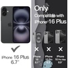 image:imageJETech Wavy Case for iPhone 16 Plus Pink  Cute Wavy Design Shockproof Protection Hard Clear PC Back Comfortable GripBlack
