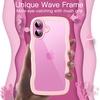 image:imageJETech Wavy Case for iPhone 16 Plus Pink  Cute Wavy Design Shockproof Protection Hard Clear PC Back Comfortable GripLight Pink
