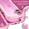 image:imageJETech Wavy Case for iPhone 16 Plus Pink  Cute Wavy Design Shockproof Protection Hard Clear PC Back Comfortable GripLight Pink