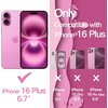 image:imageJETech Wavy Case for iPhone 16 Plus Pink  Cute Wavy Design Shockproof Protection Hard Clear PC Back Comfortable GripLight Pink