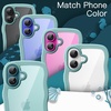 image:imageJETech Wavy Case for iPhone 16 Plus Pink  Cute Wavy Design Shockproof Protection Hard Clear PC Back Comfortable GripTeal