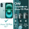 image:imageJETech Wavy Case for iPhone 16 Plus Pink  Cute Wavy Design Shockproof Protection Hard Clear PC Back Comfortable GripTeal