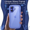 image:imageJETech Wavy Case for iPhone 16 Plus Pink  Cute Wavy Design Shockproof Protection Hard Clear PC Back Comfortable GripUltramarine