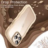 image:imageJETech Wavy Case for iPhone 16 Pro Desert Titanium  Cute Wavy Design Shockproof Protection Hard Clear PC Back Comfortable GripDesert Titanium