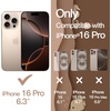 image:imageJETech Wavy Case for iPhone 16 Pro Desert Titanium  Cute Wavy Design Shockproof Protection Hard Clear PC Back Comfortable GripDesert Titanium