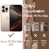 image:imageJETech Wavy Case for iPhone 16 Pro Max Desert Titanium  Cute Wavy Design Shockproof Protection Hard Clear PC Back Comfortable GripDesert Titanium