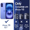 image:imageJETech Wavy Case for iPhone 16 Ultramarine  Cute Wavy Design Shockproof Protection Hard Clear PC Back Comfortable GripUltramarine