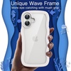 image:imageJETech Wavy Case for iPhone 16 Ultramarine  Cute Wavy Design Shockproof Protection Hard Clear PC Back Comfortable GripWhite